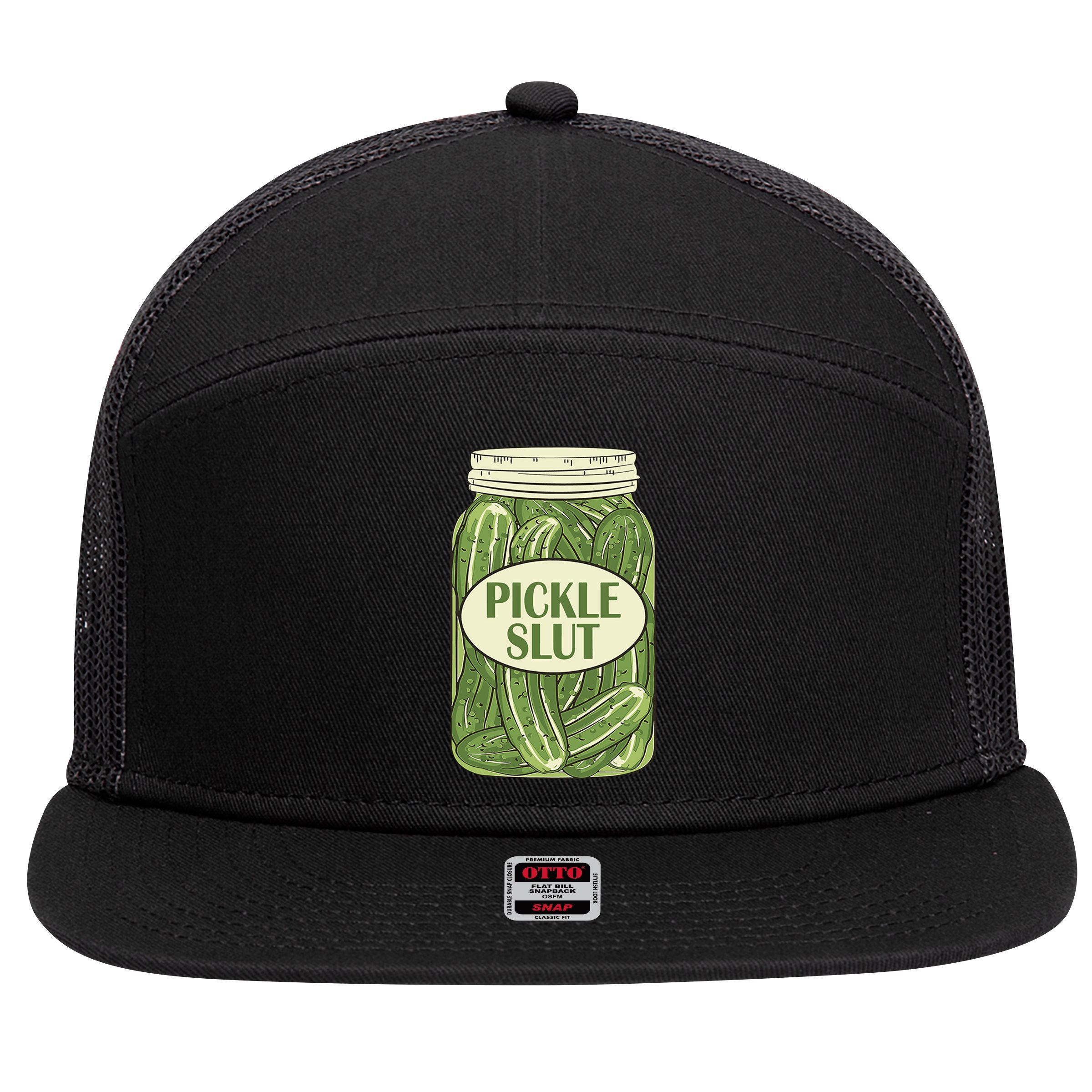 Pickle Slut Funny 7 Panel Mesh Trucker Snapback Hat