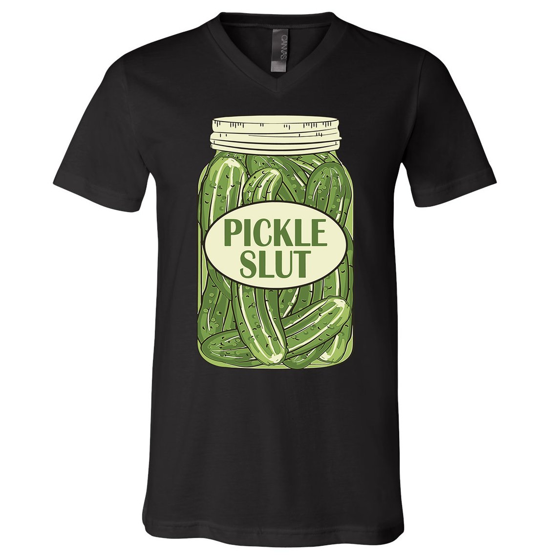 Pickle Slut Funny V-Neck T-Shirt