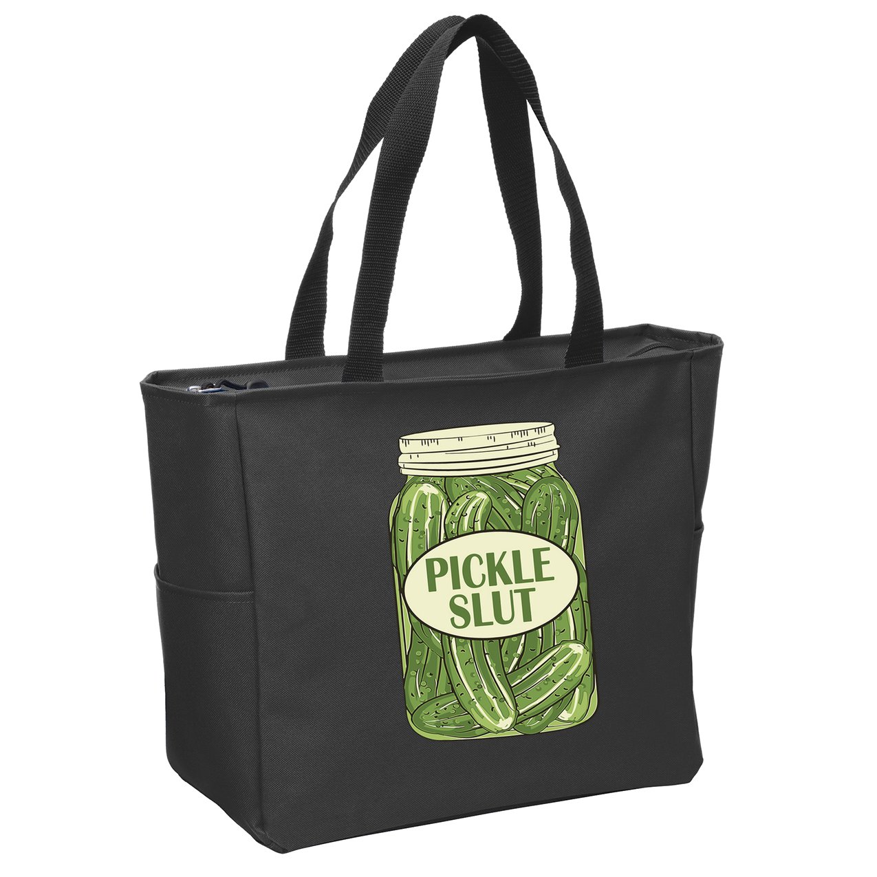 Pickle Slut Funny Zip Tote Bag