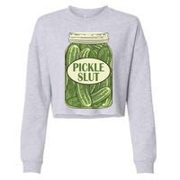 Pickle Slut Funny Cropped Pullover Crew