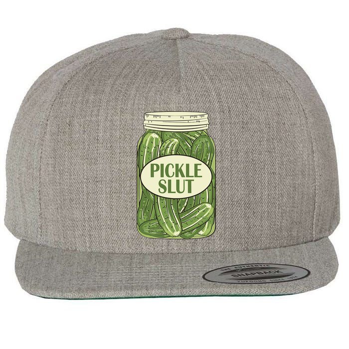 Pickle Slut Funny Wool Snapback Cap