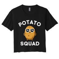 POTATO SQUAD Funny Smiling Vegetarian Matching Potato Lovers Women's Crop Top Tee