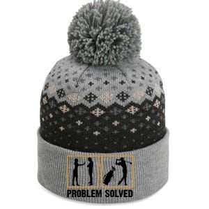 Problem Solved Funny Golfers Gift For Him The Baniff Cuffed Pom Beanie