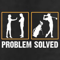 Problem Solved Funny Golfers Gift For Him Garment-Dyed Fleece Hoodie