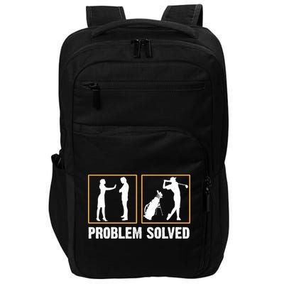 Problem Solved Funny Golfers Gift For Him Impact Tech Backpack