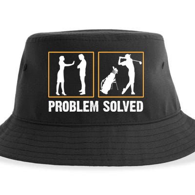 Problem Solved Funny Golfers Gift For Him Sustainable Bucket Hat