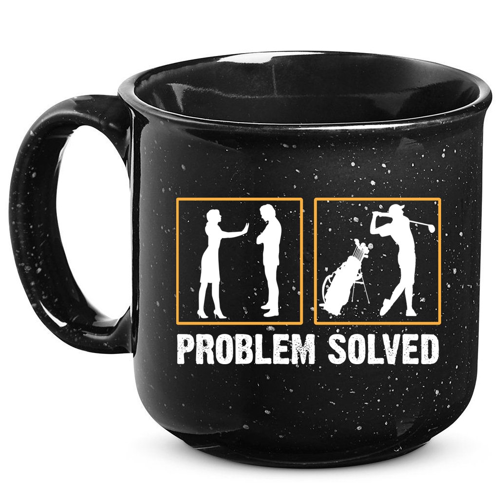 Problem Solved Funny Golfers Gift For Him 15oz Campfire Ceramic Mug
