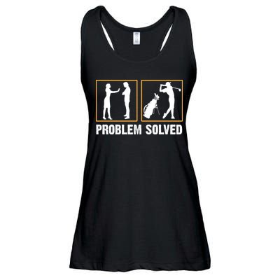 Problem Solved Funny Golfers Gift For Him Ladies Essential Flowy Tank