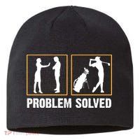 Problem Solved Funny Golfers Gift For Him Sustainable Beanie