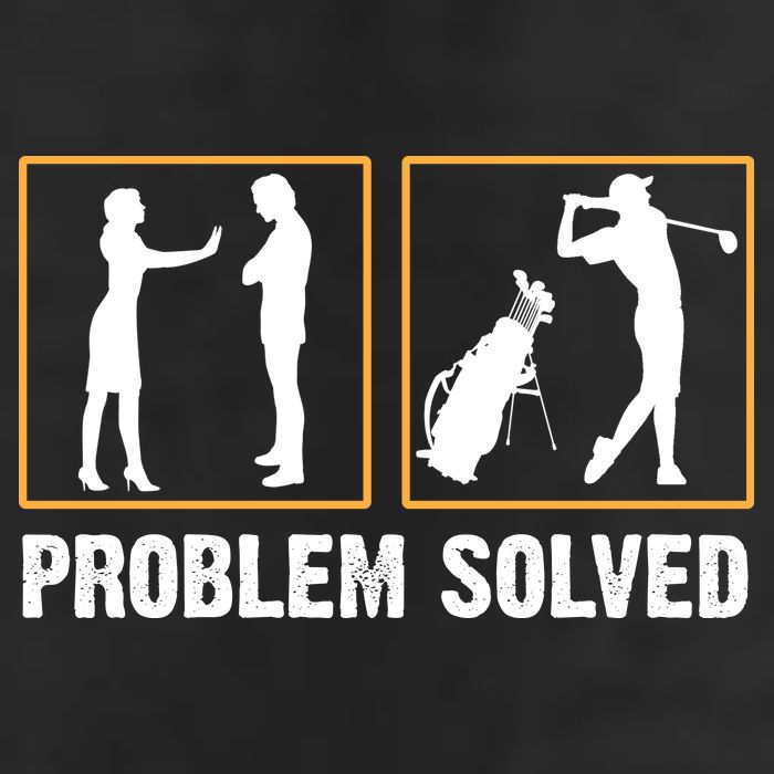 Problem Solved Funny Golfers Gift For Him Crop Fleece Hoodie