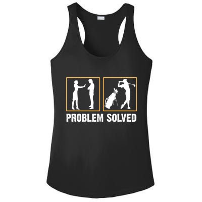 Problem Solved Funny Golfers Gift For Him Ladies PosiCharge Competitor Racerback Tank
