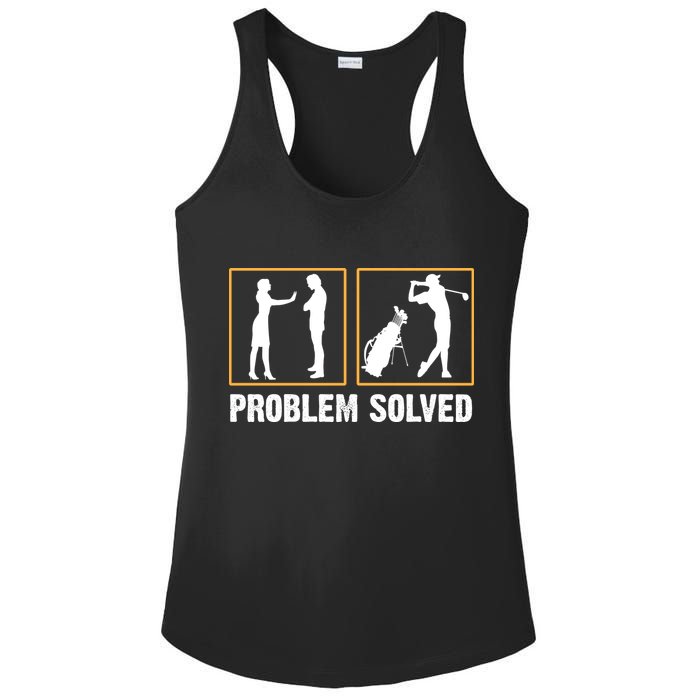 Problem Solved Funny Golfers Gift For Him Ladies PosiCharge Competitor Racerback Tank