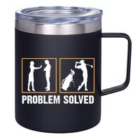 Problem Solved Funny Golfers Gift For Him 12oz Stainless Steel Coffee Mug