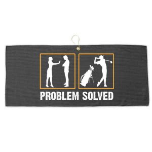 Problem Solved Funny Golfers Gift For Him Large Microfiber Waffle Golf Towel