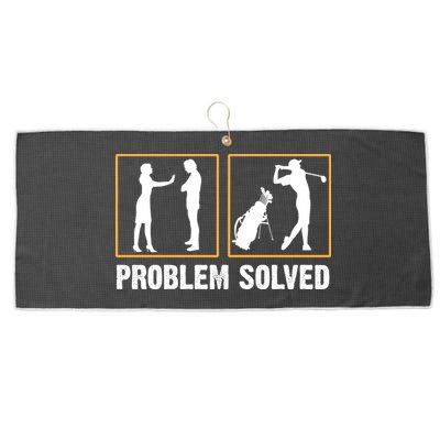 Problem Solved Funny Golfers Gift For Him Large Microfiber Waffle Golf Towel
