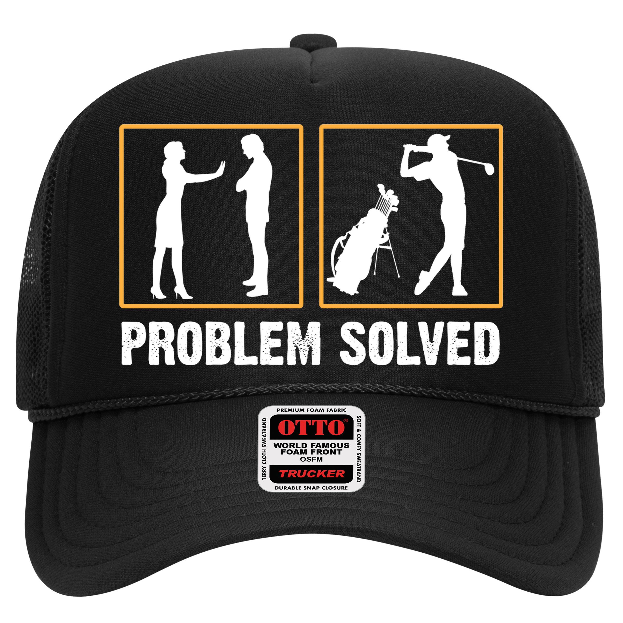 Problem Solved Funny Golfers Gift For Him Trucker Hat