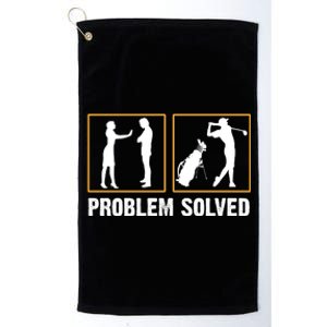 Problem Solved Funny Golfers Gift For Him Platinum Collection Golf Towel