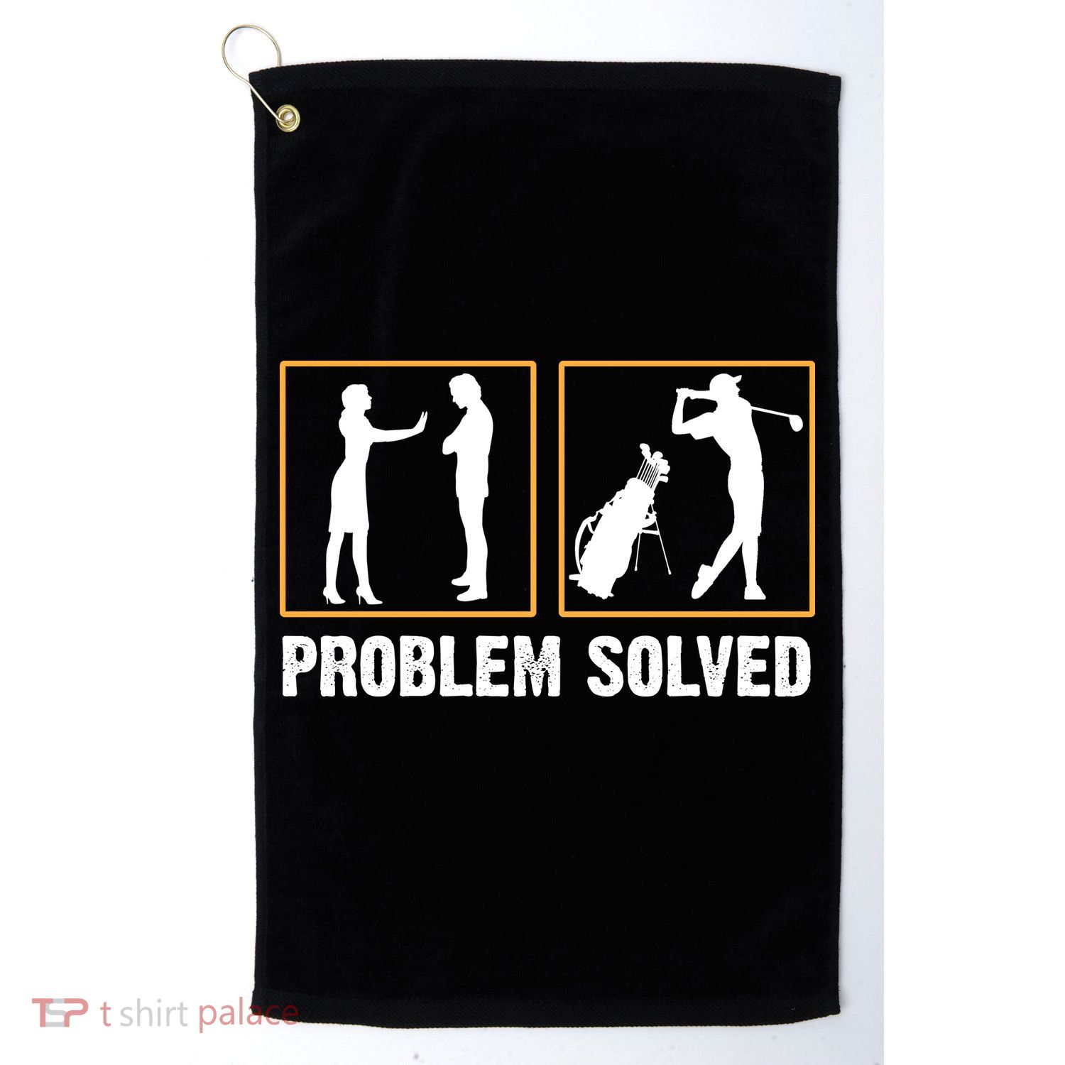 Problem Solved Funny Golfers Gift For Him Golf Towel