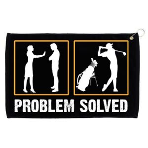 Problem Solved Funny Golfers Gift For Him Grommeted Golf Towel