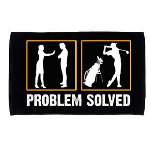 Problem Solved Funny Golfers Gift For Him Microfiber Hand Towel