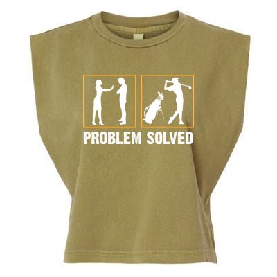 Problem Solved Funny Golfers Gift For Him Garment-Dyed Women's Muscle Tee