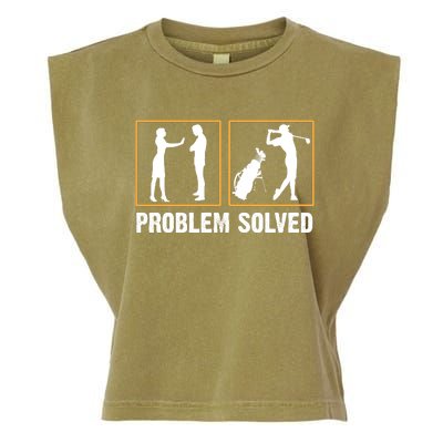 Problem Solved Funny Golfers Gift For Him Garment-Dyed Women's Muscle Tee