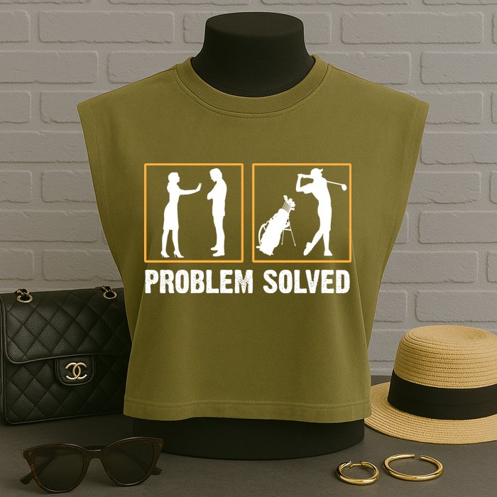 Problem Solved Funny Golfers Gift For Him Garment-Dyed Women's Muscle Tee