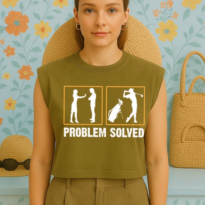 Problem Solved Funny Golfers Gift For Him Garment-Dyed Women's Muscle Tee