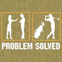 Problem Solved Funny Golfers Gift For Him Garment-Dyed Women's Muscle Tee
