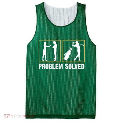 Problem Solved Funny Golfers Gift For Him Mesh Reversible Basketball Jersey Tank