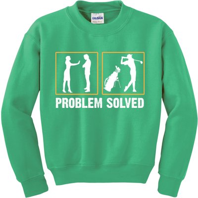 Problem Solved Funny Golfers Gift For Him Kids Sweatshirt