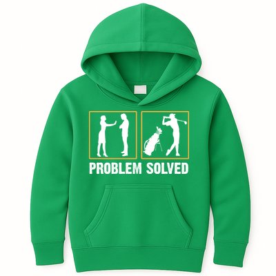 Problem Solved Funny Golfers Gift For Him Kids Hoodie