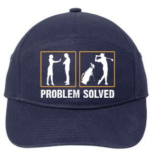 Problem Solved Funny Golfers Gift For Him 7-Panel Snapback Hat