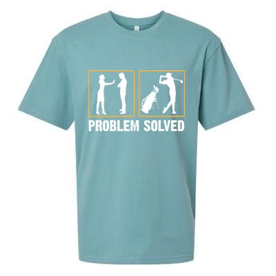 Problem Solved Funny Golfers Gift For Him Sueded Cloud Jersey T-Shirt