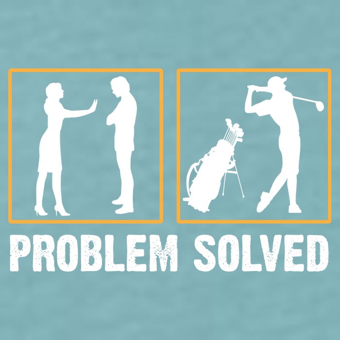 Problem Solved Funny Golfers Gift For Him Sueded Cloud Jersey T-Shirt