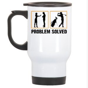 Problem Solved Funny Golfers Gift For Him Stainless Steel Travel Mug