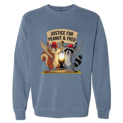 Peanut Squirrel & Fred Raccoo Justice For Peanut Wanted Garment-Dyed Sweatshirt