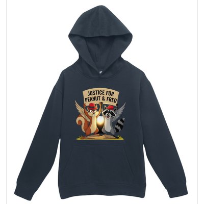 Peanut Squirrel & Fred Raccoo Justice For Peanut Wanted Urban Pullover Hoodie