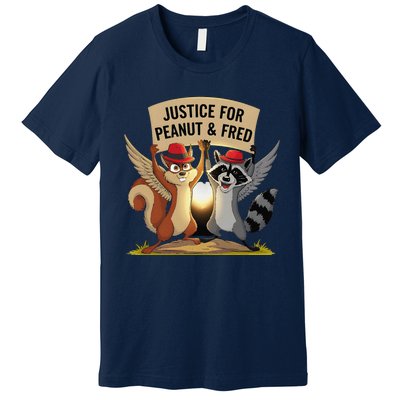 Peanut Squirrel & Fred Raccoo Justice For Peanut Wanted Premium T-Shirt