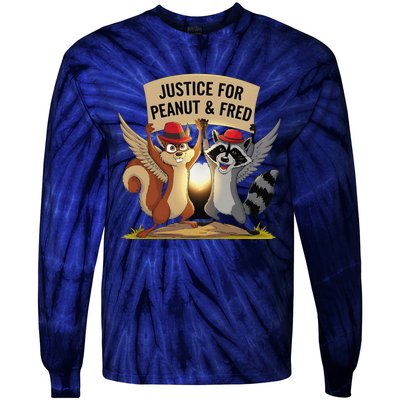 Peanut Squirrel & Fred Raccoo Justice For Peanut Wanted Tie-Dye Long Sleeve Shirt