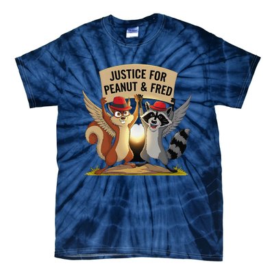 Peanut Squirrel & Fred Raccoo Justice For Peanut Wanted Tie-Dye T-Shirt