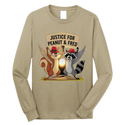 Peanut Squirrel & Fred Raccoo Justice For Peanut Wanted Long Sleeve Shirt