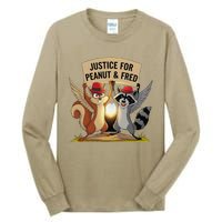 Peanut Squirrel & Fred Raccoo Justice For Peanut Wanted Tall Long Sleeve T-Shirt