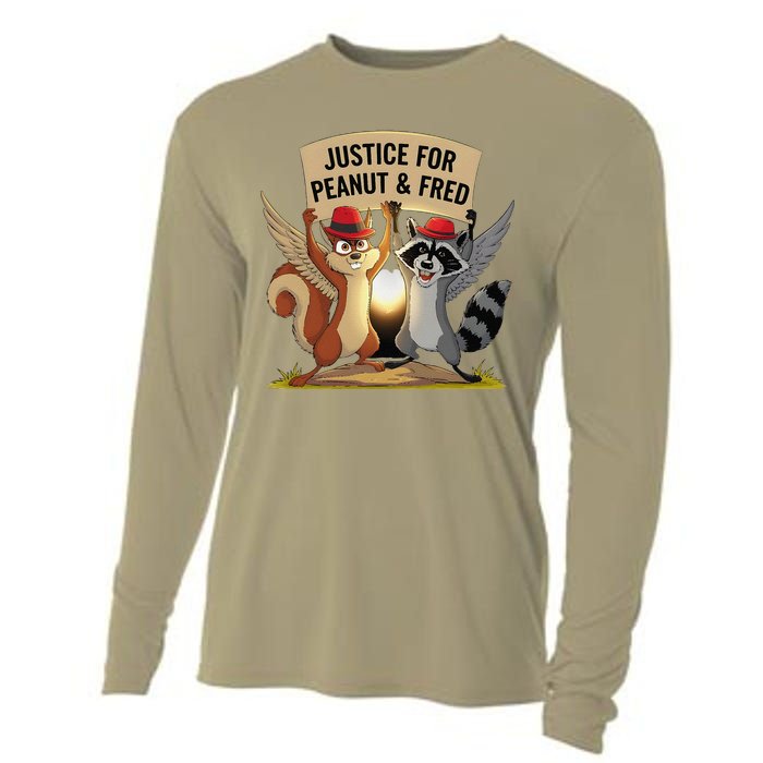 Peanut Squirrel & Fred Raccoo Justice For Peanut Wanted Cooling Performance Long Sleeve Crew