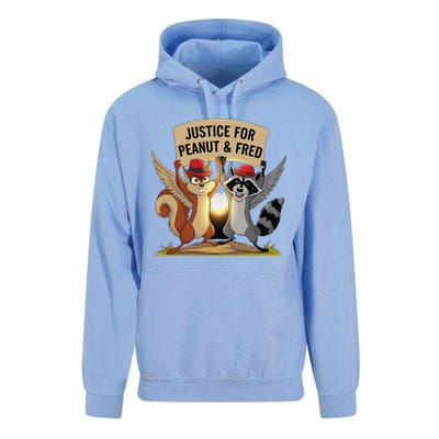 Peanut Squirrel & Fred Raccoo Justice For Peanut Wanted Unisex Surf Hoodie