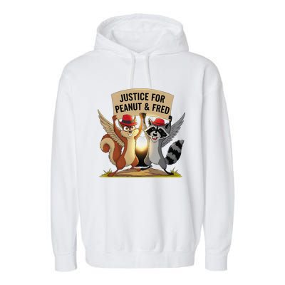 Peanut Squirrel & Fred Raccoo Justice For Peanut Wanted Garment-Dyed Fleece Hoodie