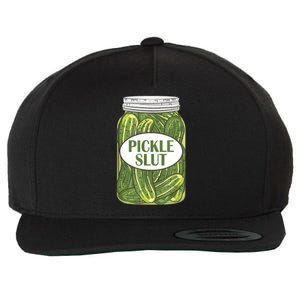 Pickle Slut Funny Canned Pickles Wool Snapback Cap