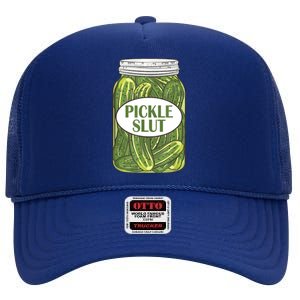 Pickle Slut Funny Canned Pickles High Crown Mesh Back Trucker Hat