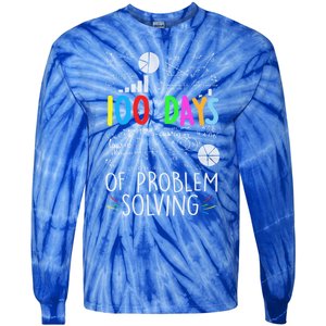 Problem Solving Funny Math Teacher 100 Days Of School Funny Gift Tie-Dye Long Sleeve Shirt