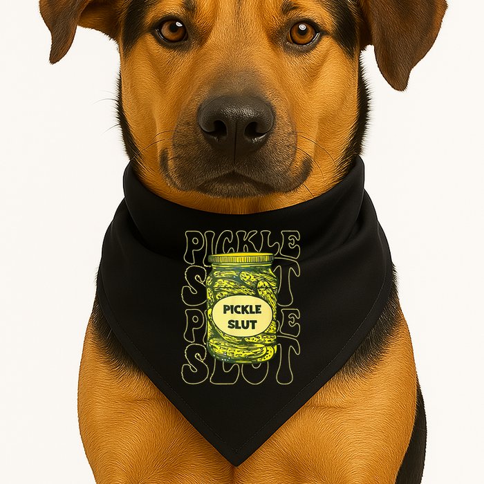 Pickle Slut Funny Pickle Slut Who Loves Pickles USA-Made Doggie Bandana